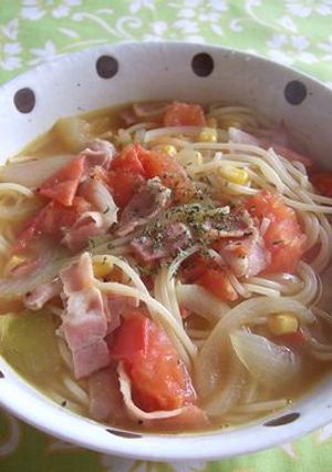 トマト入り❤カレースープパスタ-レシピのメイン写真