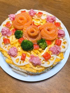 ひな祭りのちらし寿司 ケーキ-レシピのメイン写真
