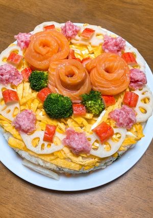 ひな祭りのちらし寿司 ケーキ-レシピのメイン写真