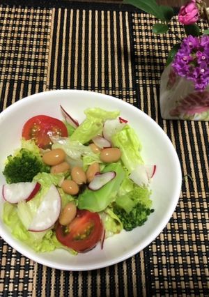大豆入りのグリーンサラダ-レシピのメイン写真