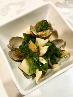 あさりと菜の花の洋風煮浸し-レシピのメイン写真