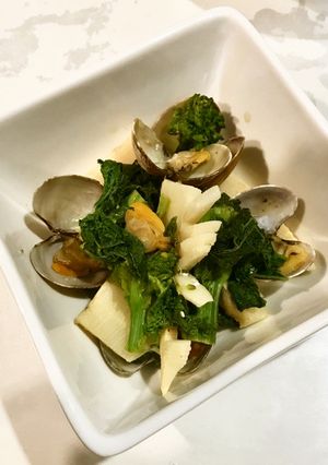 あさりと菜の花の洋風煮浸し-レシピのメイン写真