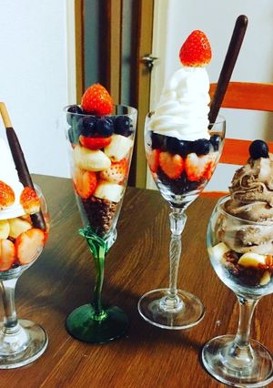 フルーツパフェ♡市販のソフトクリームで-レシピのメイン写真