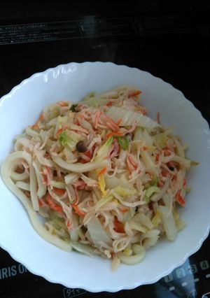 昆布茶が決め手♪残り野菜の焼きうどん-レシピのメイン写真