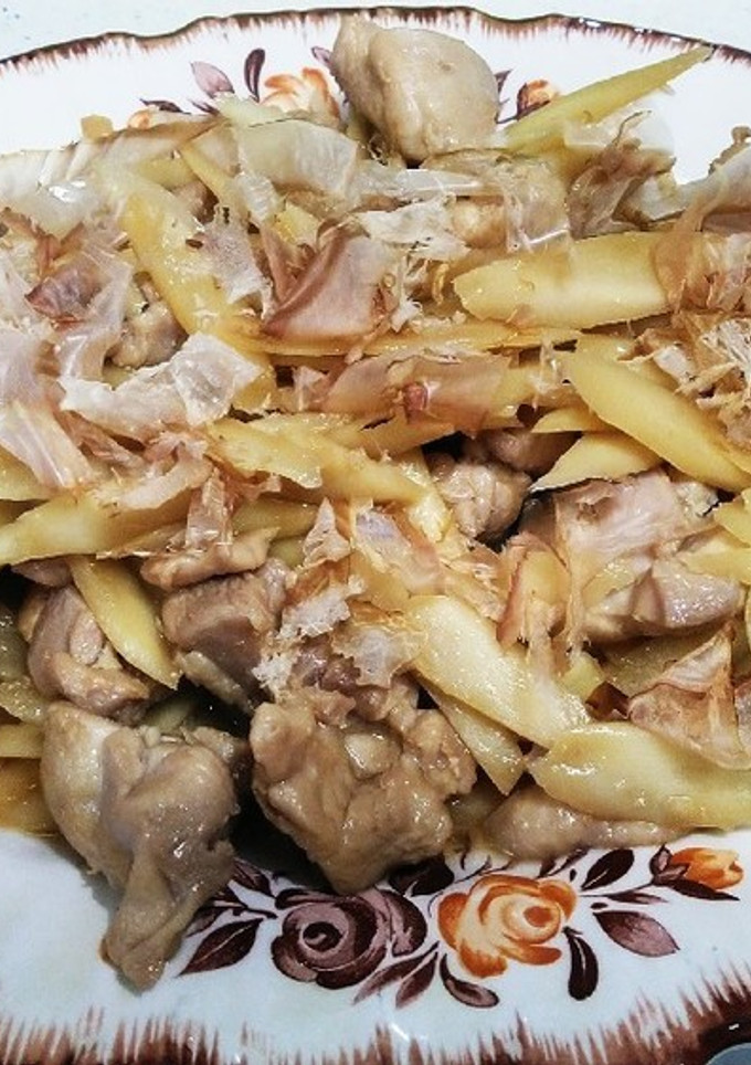鶏とごぼうのおかか甘辛炒め(*^^*)-レシピのメイン写真
