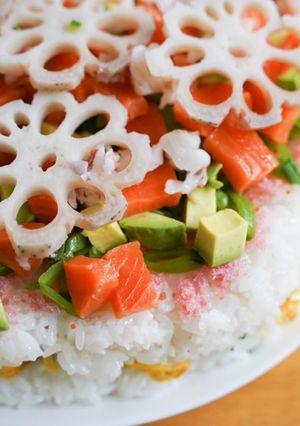 ひな祭りのケーキ寿司-レシピのメイン写真