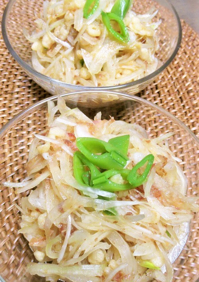 天かすと新玉ねぎのおかか和え-レシピのメイン写真