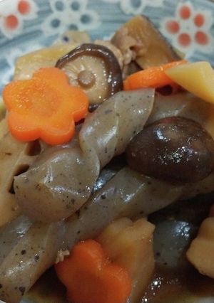 こんにゃくとたけのこ、根菜の煮物-レシピのメイン写真