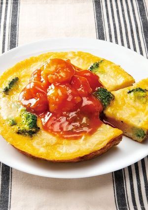 えびチリソースのオープンオムレツ-レシピのメイン写真