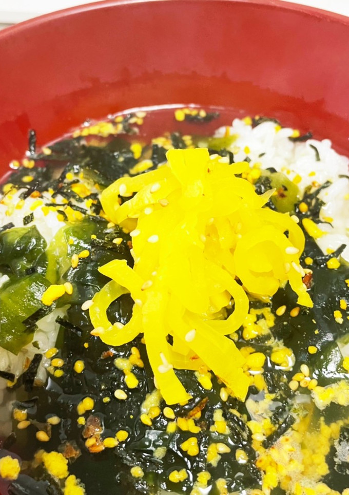 わかめスープが？簡単リメイク茶漬け！-レシピのメイン写真