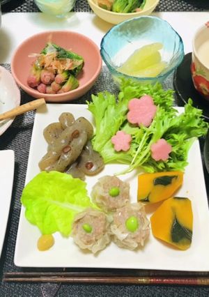 ♬今日の夕飯は焼売メインの春の晩ご飯♬-レシピのメイン写真