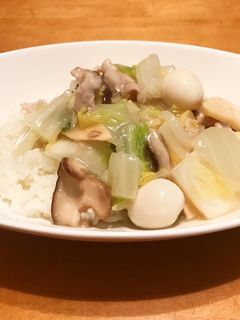 白菜と筍と豚肉の塩あんかけごはん-レシピのメイン写真