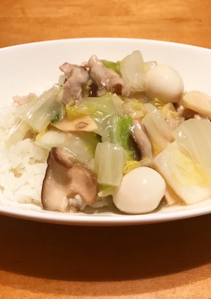 白菜と筍と豚肉の塩あんかけごはん-レシピのメイン写真