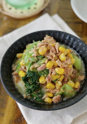 ごま油香る！チンゲン菜とツナ缶の和え物-レシピのメイン写真