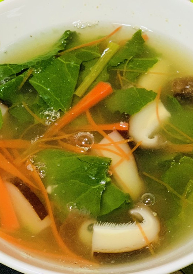 のらぼう菜と椎茸の塩麹スープ-レシピのメイン写真