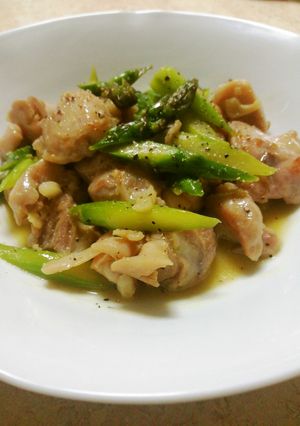 塩麹で！アスパラのガリバタチキン-レシピのメイン写真