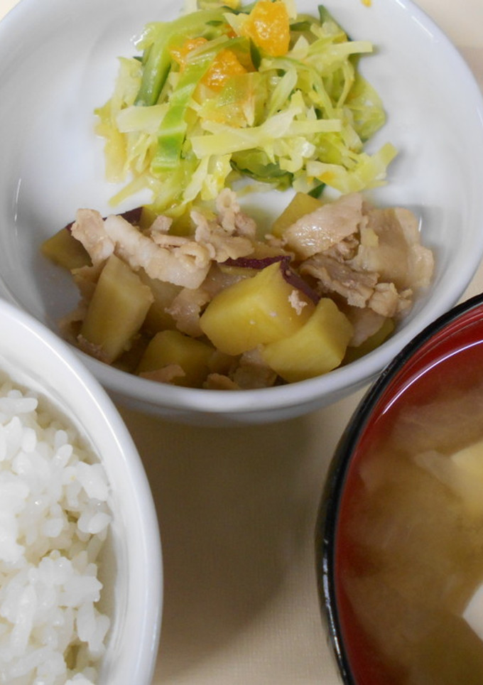 さつま芋と豚肉の煮物　～給食レシピ～-レシピのメイン写真
