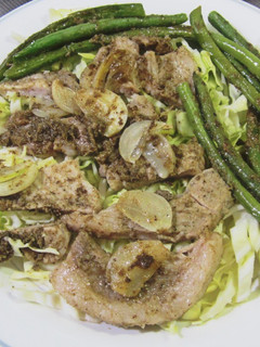 豚ステーキ肉のダブルバジル風味焼き-レシピのメイン写真
