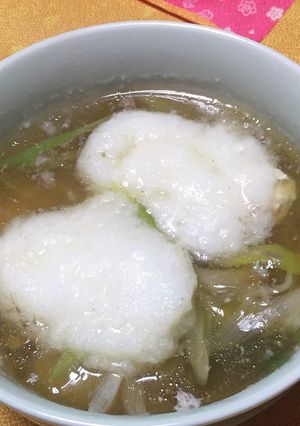 シンプル 長芋餅でお雑煮-レシピのメイン写真