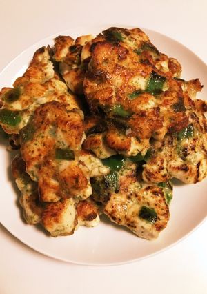 鶏胸とピーマンのあおさ焼き-レシピのメイン写真
