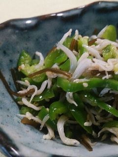 5分で完成♪ピーマンとしらすの塩昆布炒め-レシピのメイン写真