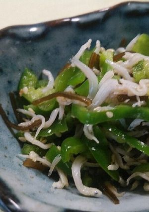 5分で完成♪ピーマンとしらすの塩昆布炒め-レシピのメイン写真