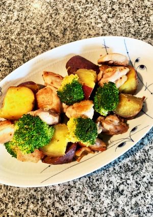 温野菜と鶏肉のカラフルホットサラダ-レシピのメイン写真