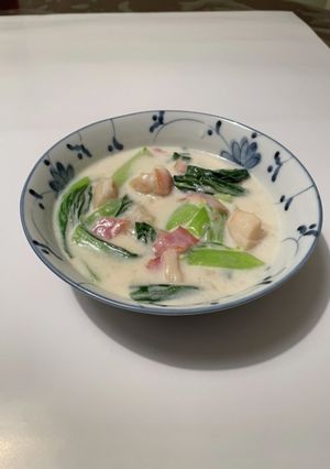 青菜と帆立缶のクリーム煮-レシピのメイン写真