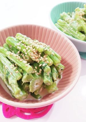 春菊の茎・ワサビマヨネーズめんつゆ和え-レシピのメイン写真