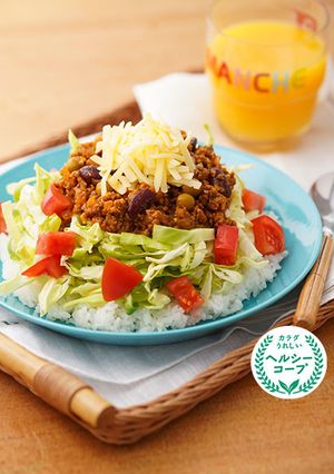 春キャベツと豆のタコライス風-レシピのメイン写真