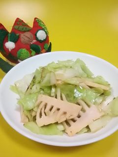 春キャベツとたけのこの中華炒め-レシピのメイン写真