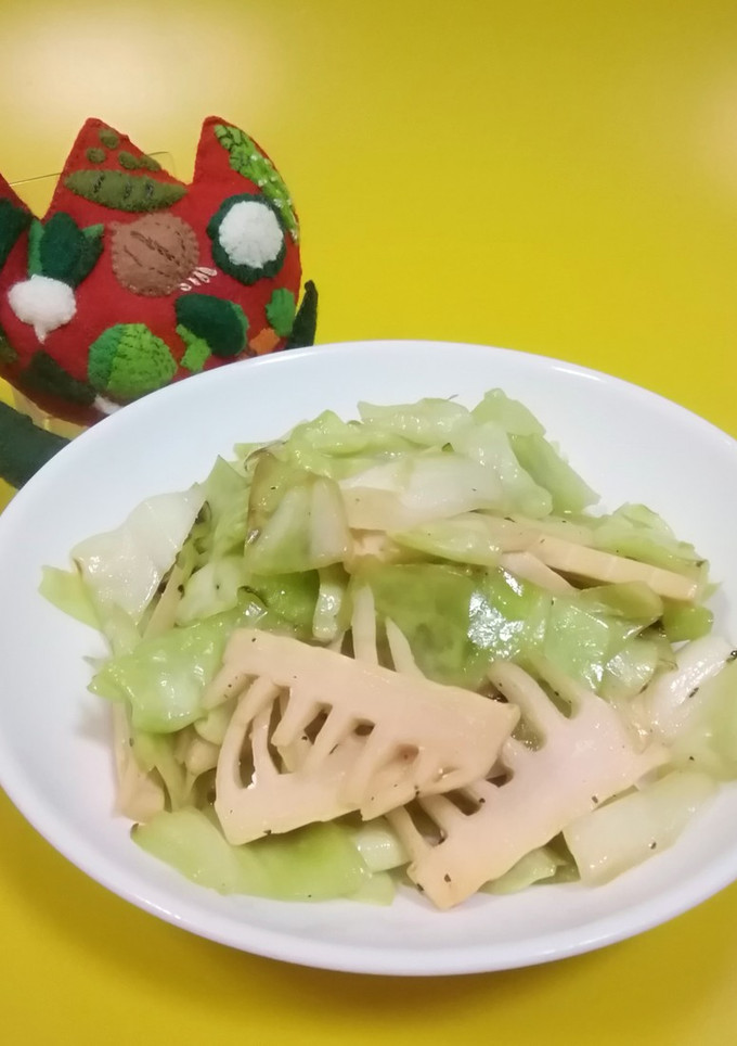 春キャベツとたけのこの中華炒め-レシピのメイン写真