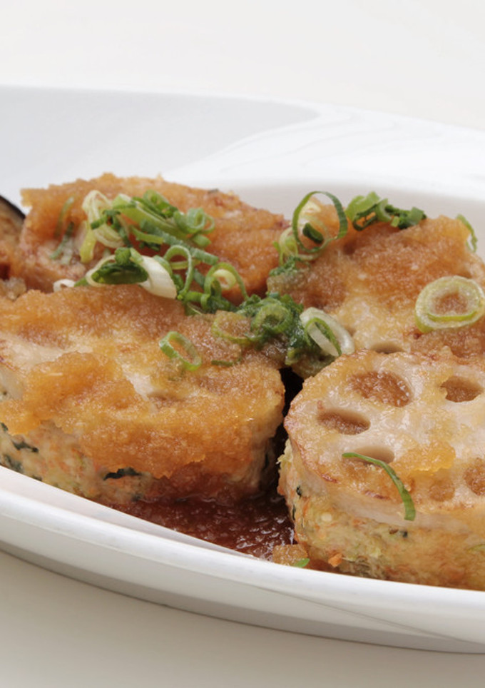 れんこんのとりひき肉はさみ焼き-レシピのメイン写真