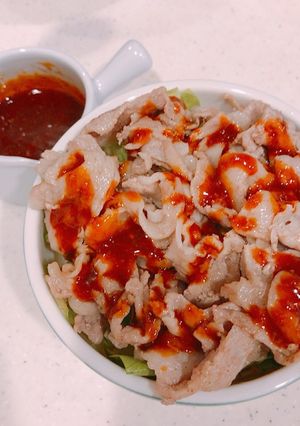 タレ旨！豚バラ切落しで、サムギョプサル丼-レシピのメイン写真