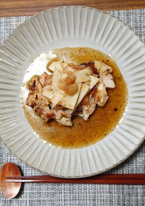 ヨウサマの減塩チキン南高梅&筍のせ-レシピのメイン写真
