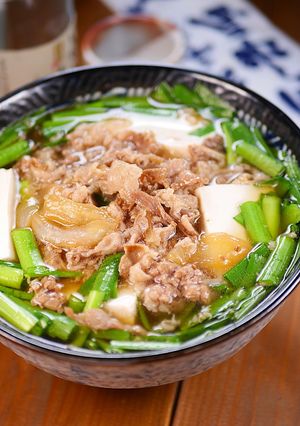行列のうどんそば⑤ニラと豆腐の肉吸い🤩🍜-レシピのメイン写真