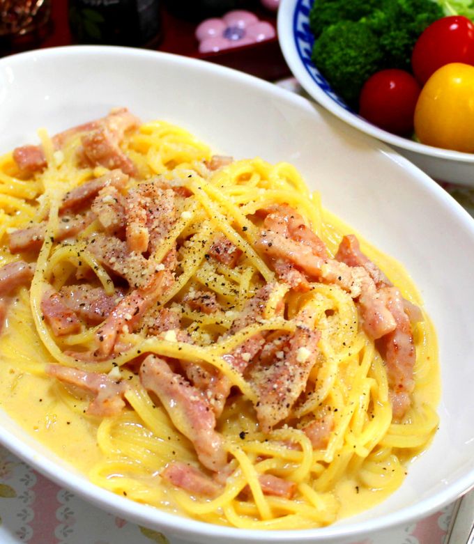 仕上げに〇〇〇で☆究極のカルボナーラ by チェリーまま49