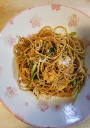 やまぶしたけと蕪の葉のトマトソースパスタ-レシピのメイン写真