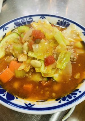 たっぷり野菜と豚ミンチのトマトスープ-レシピのメイン写真