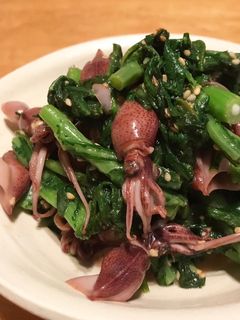 ホタルイカと春菊の胡麻酢和え-レシピのメイン写真