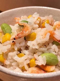 桜エビと枝豆とコーンの炊き込みごはん-レシピのメイン写真