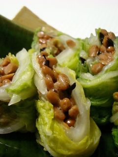 おつまみに♪白菜の漬物で巻いた納豆!-レシピのメイン写真