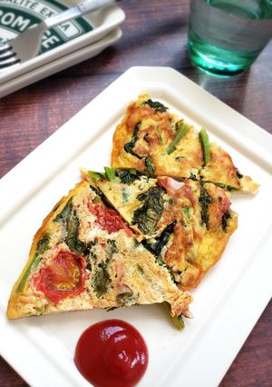 菜花とミニトマトのスペイン風オムレツ-レシピのメイン写真