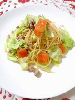 キャベツとひき肉のパスタ-レシピのメイン写真