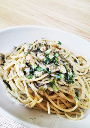 昆布と海苔の濃厚あさりクリームパスタ-レシピのメイン写真