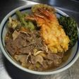 3連えび天 牛汁そば(*≧∀≦*)