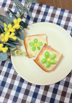 ♡枝豆とマヨコーンお花トースト♡-レシピのメイン写真