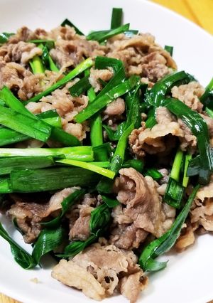 牛小間＆ニラ 焼き肉のたれ炒め☺-レシピのメイン写真