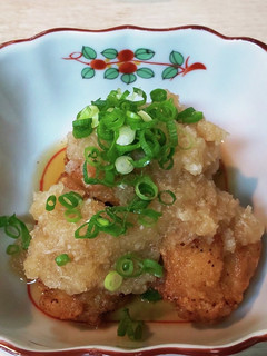 鶏もも唐揚げに、大蒜大根ポン酢掛けです。-レシピのメイン写真