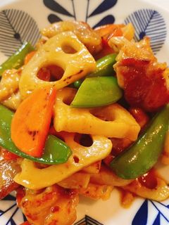 鶏と野菜の彩り甘酢炒め-レシピのメイン写真